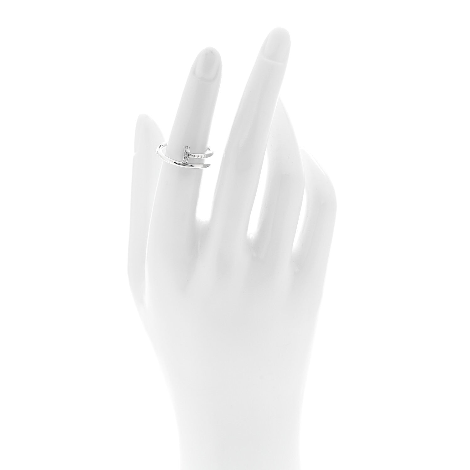 Cartier 18K White Gold Diamond Small Juste Un Clou Ring 51 5.75 2 of 6