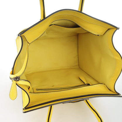 Celine Drummed Calfskin Mini Luggage Citron 5 of 9