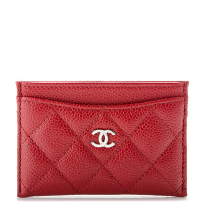 Chanel Caviar Quilted Card Holder Red 1 of 8