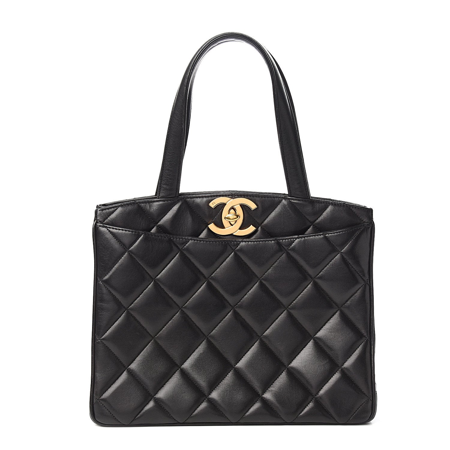 Chanel Lambskin Quilted CC Shoulder Bag Black 1 of 10