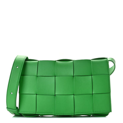 Bottega Veneta Lambskin Maxi Intrecciato Cassette Crossbody Bag Grass 1 of 8