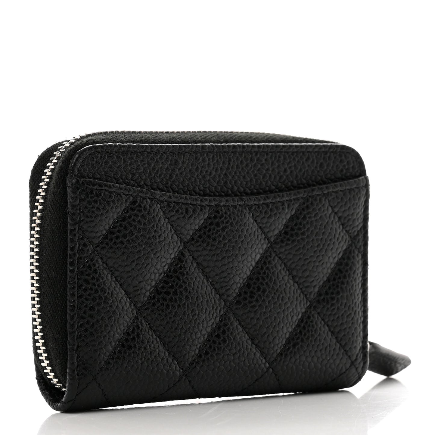 Caviar Quilted Classic Zipped Coin Purse Black