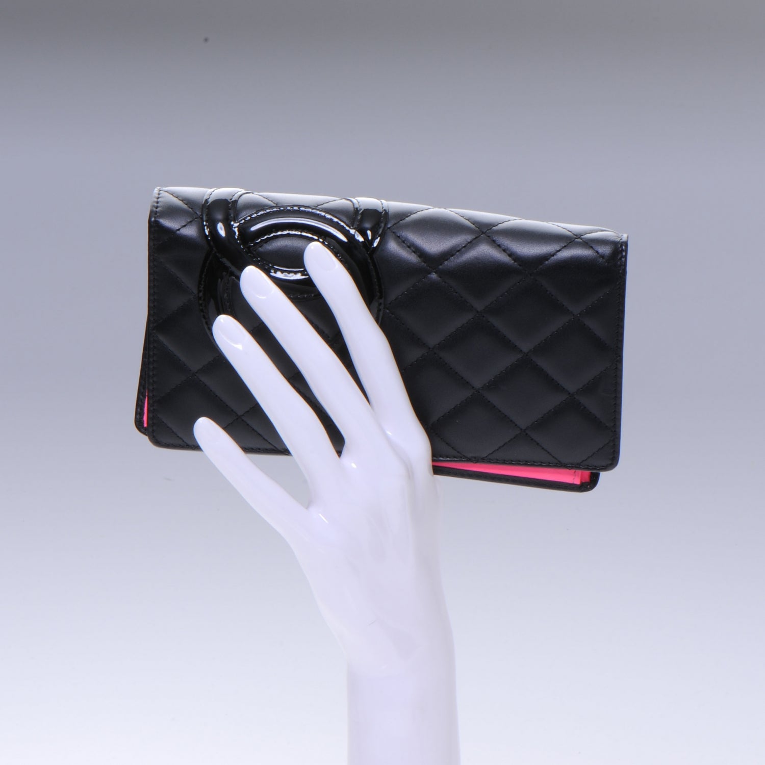 Chanel Calfskin Quilted Cambon Yen Wallet Black 2 of 9