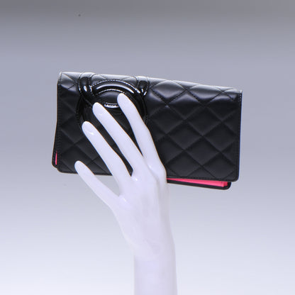 Chanel Calfskin Quilted Cambon Yen Wallet Black 2 of 9