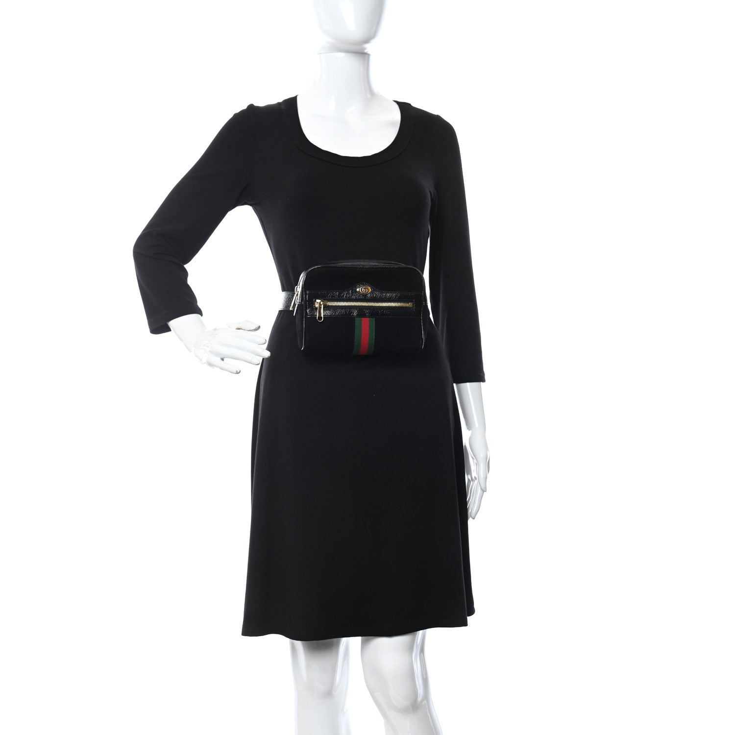 Gucci Suede Small Ophidia Belt Bag 95 38 Black 2 of 11