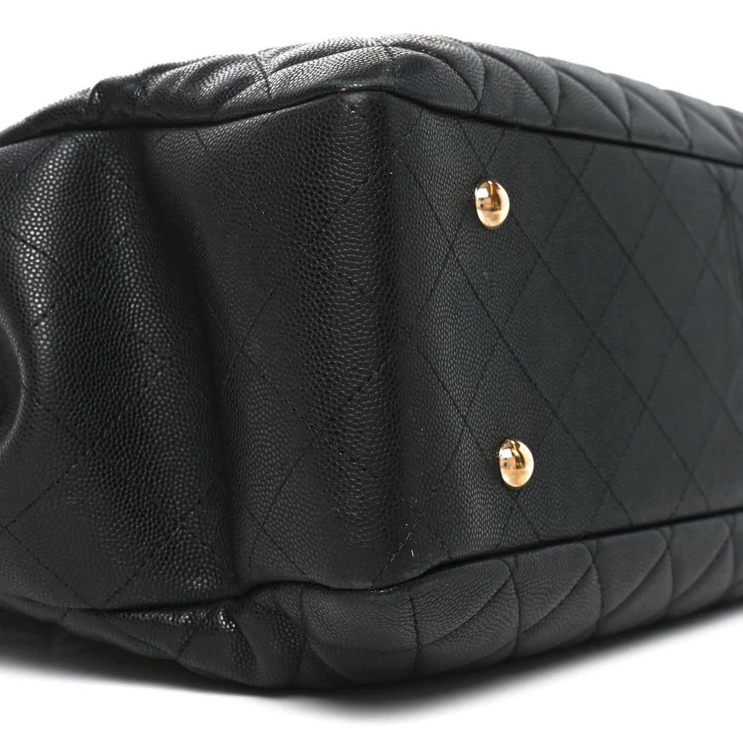 Caviar Quilted Large Shopping Tote Black