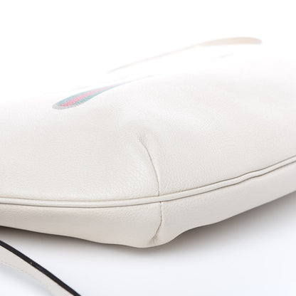 Gucci Grained Calfskin Logo Half Moon Hobo White 8 of 9