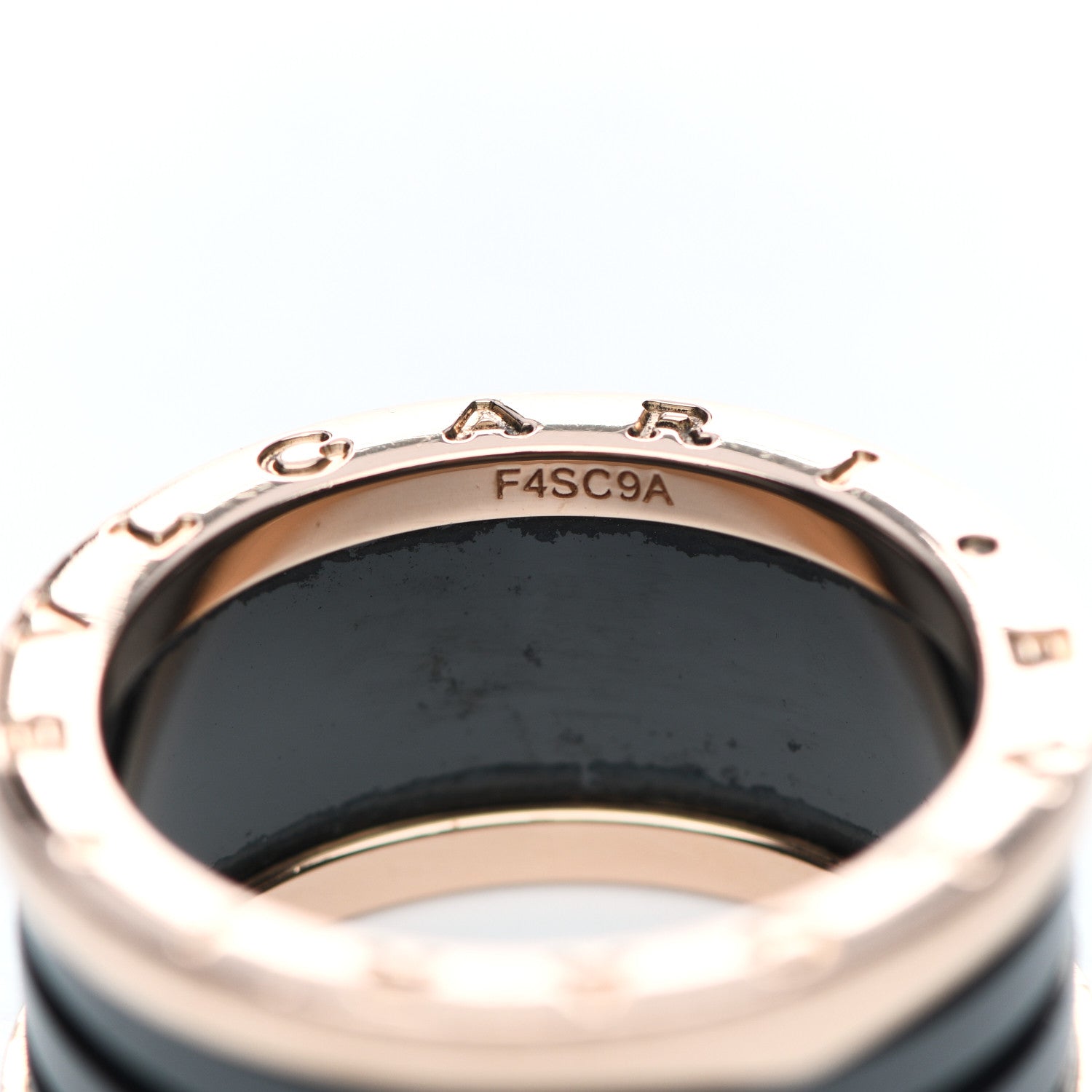 Bulgari 18K Rose Gold Black Ceramic B.Zero1 Four-Band Ring 61 9.5 4 of 6