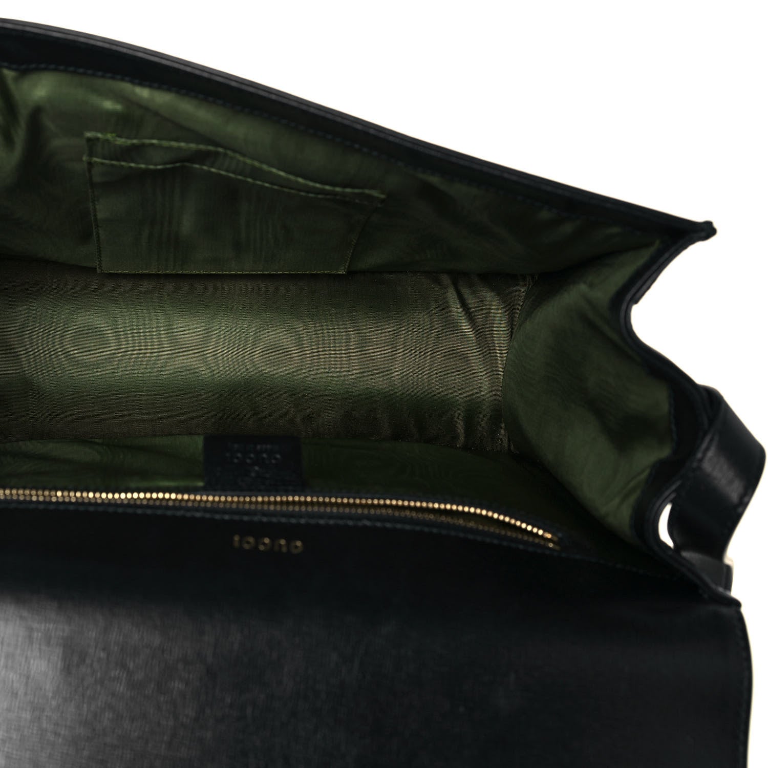Gucci Textured Calfskin Medium Torchon GG Ring Shoulder Bag Black 4 of 18