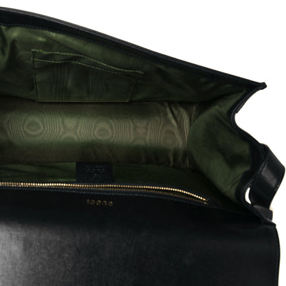 Gucci Textured Calfskin Medium Torchon GG Ring Shoulder Bag Black 4 of 18