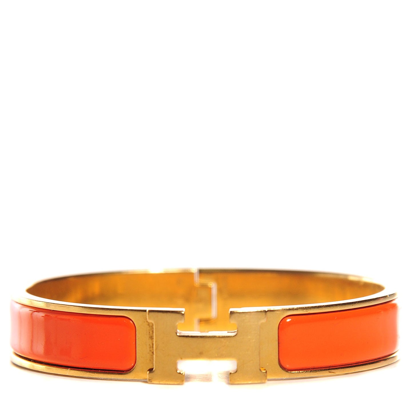 Enamel Narrow Clic Clac H Bracelet PM Orange