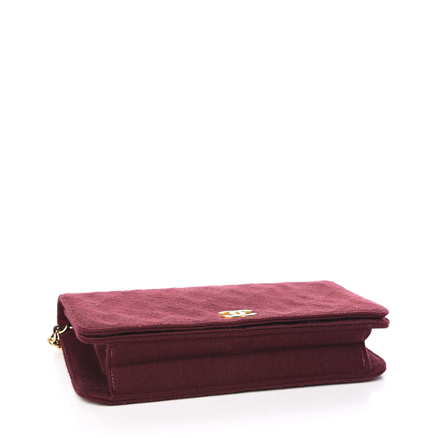 Jersey Quilted Small Single Flap Dark Red