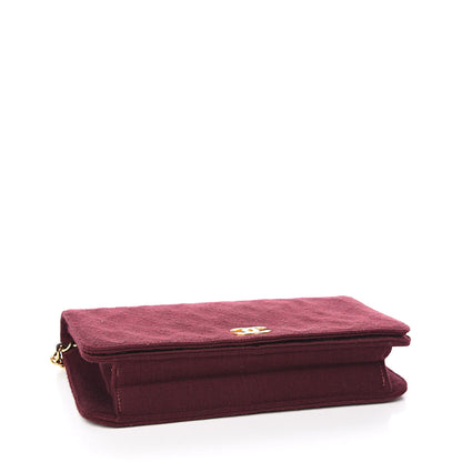 Chanel Jersey Quilted Small Single Flap Dark Red 4 of 12