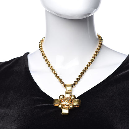 Chanel Chain CC Cross Necklace Gold 2 of 6