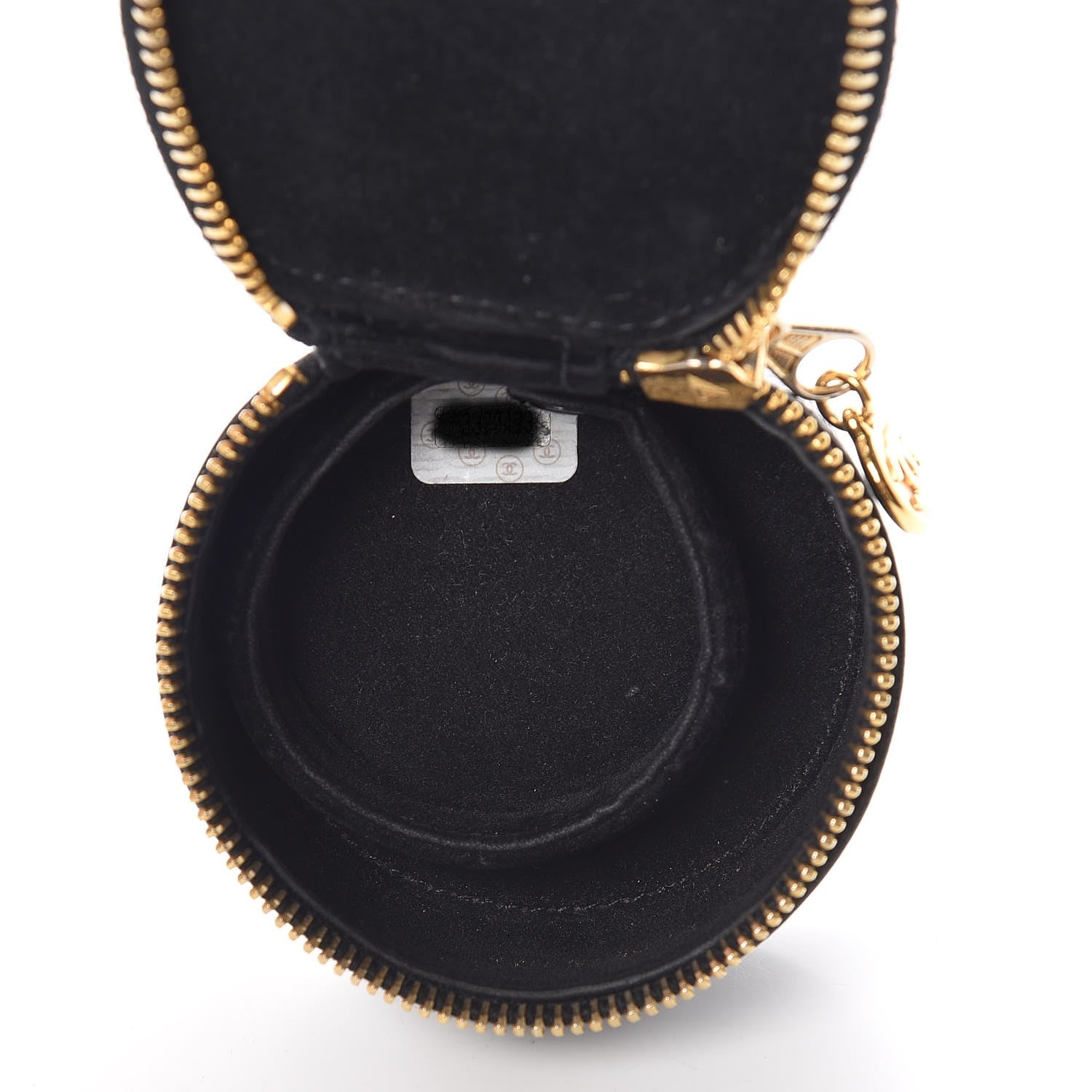 Chanel Caviar Round Jewelry Travel Case Black 5 of 11