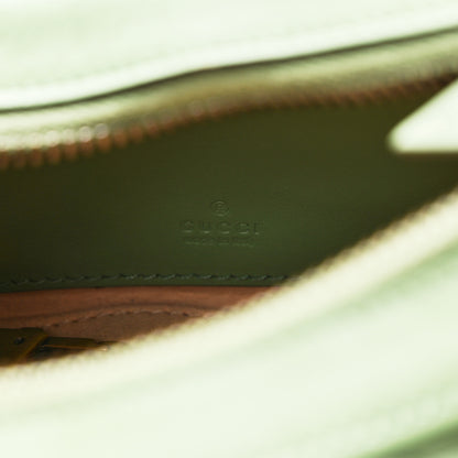 Gucci Calfskin Matelasse Chevron Mini GG Marmont Half Moon Hobo Salamander Green 6 of 9