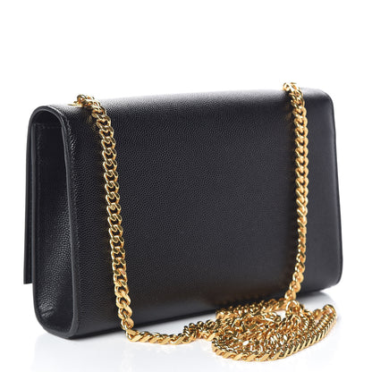 Saint Laurent Grain De Poudre Small Monogram Kate Satchel Black 3 of 8