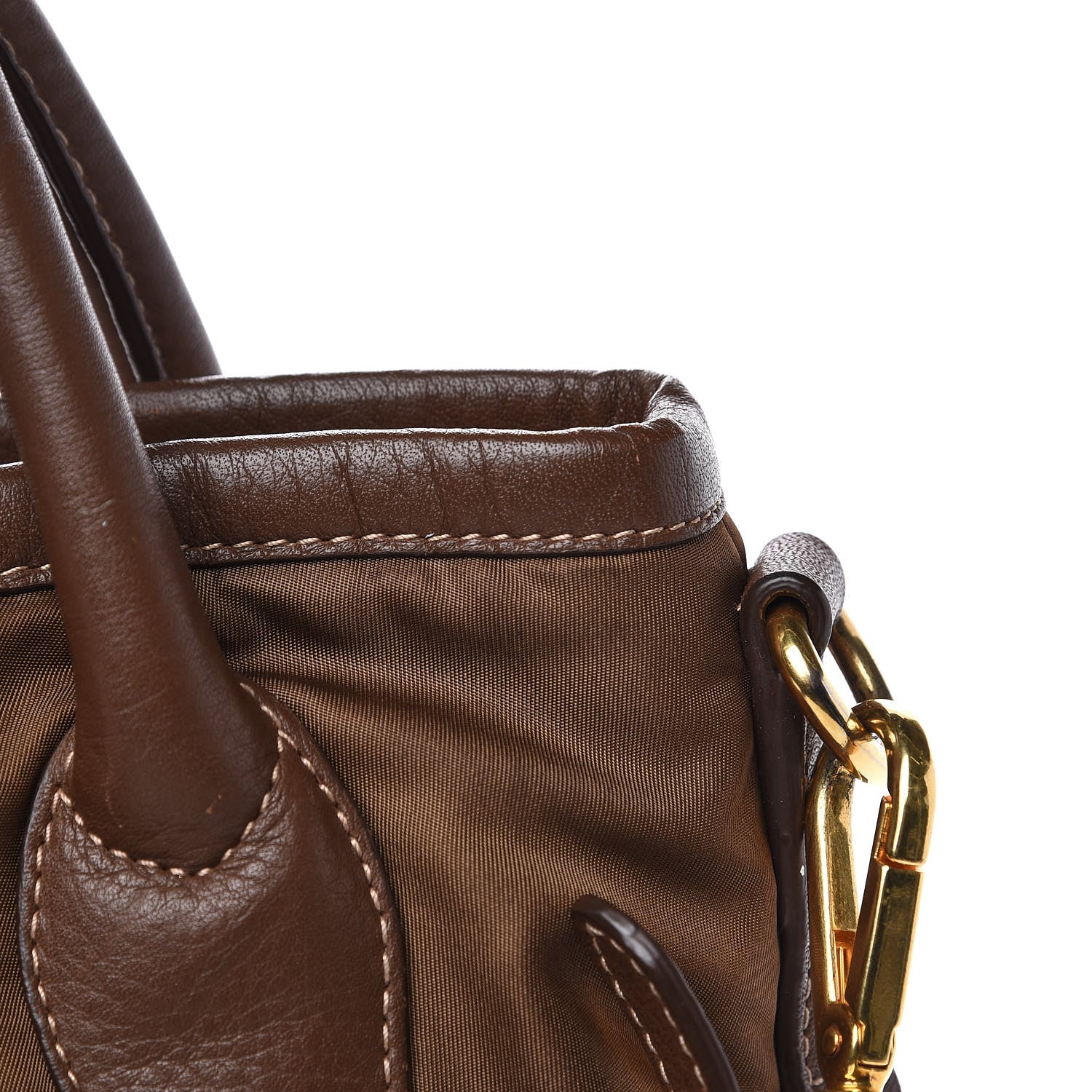 Prada Tessuto Nylon Soft Calf Small Tote Bruciato 12 of 14