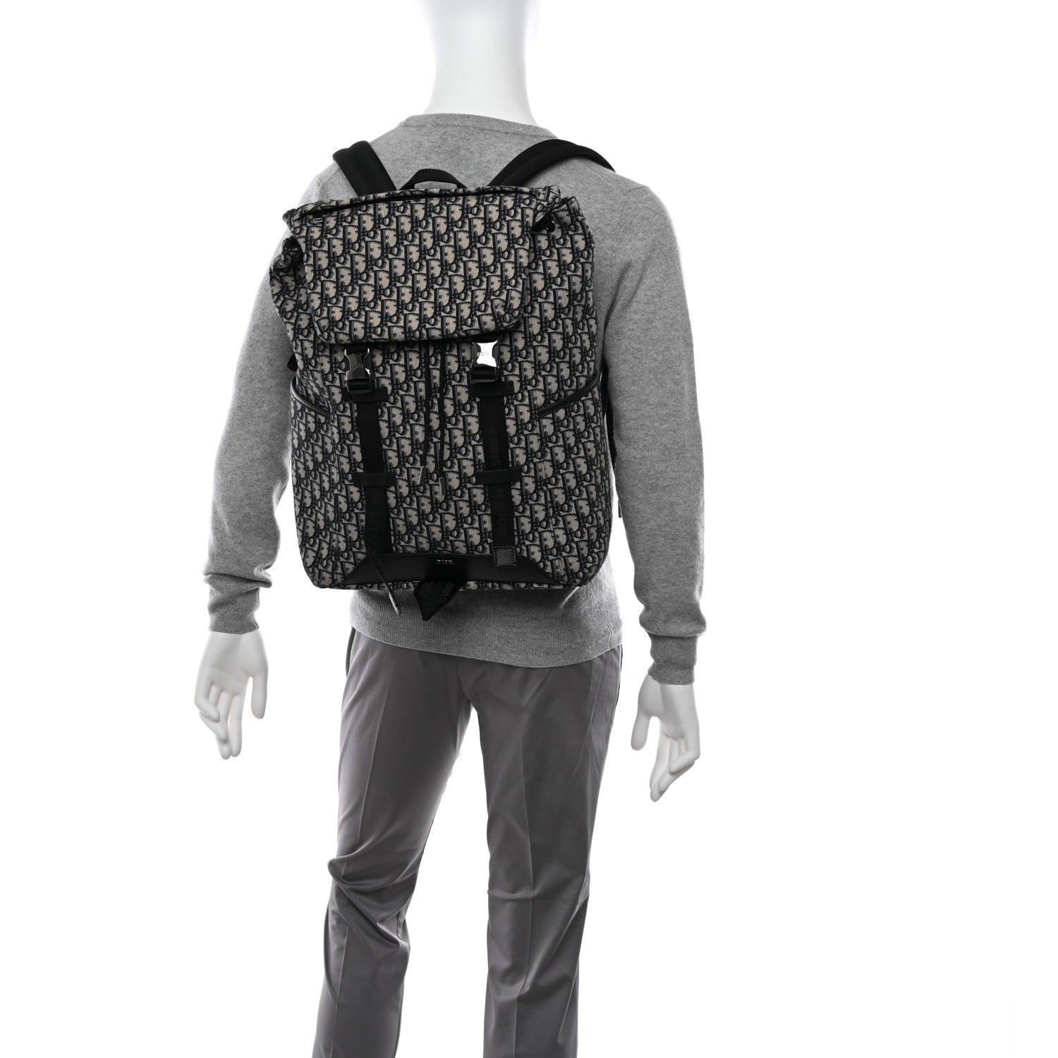 Christian Dior Oblique Explorer Backpack Blue Black 3 of 10