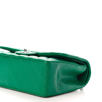 Chanel Caviar Quilted Jumbo Double Flap Green 7 of 10