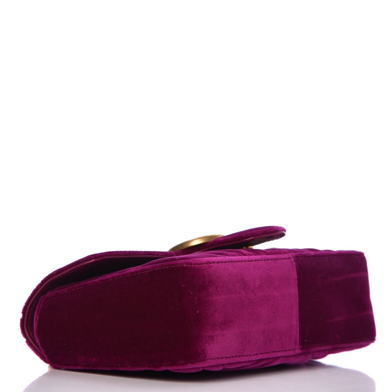 Gucci Velvet Matelasse Mini GG Marmont Shoulder Bag Fuchsia Violet Cyclamen 4 of 7
