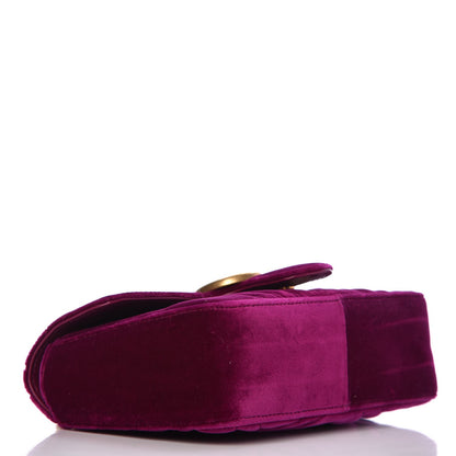 Gucci Velvet Matelasse Mini GG Marmont Shoulder Bag Fuchsia Violet Cyclamen 4 of 7
