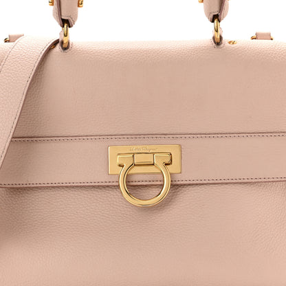 Salvatore Ferragamo Grained Calfskin Sofia Satchel Light Pink 6 of 13