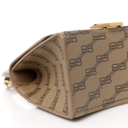 Balenciaga Coated Canvas BB Monogram Small Hourglass Top Handle Bag Beige Brown 10 of 11
