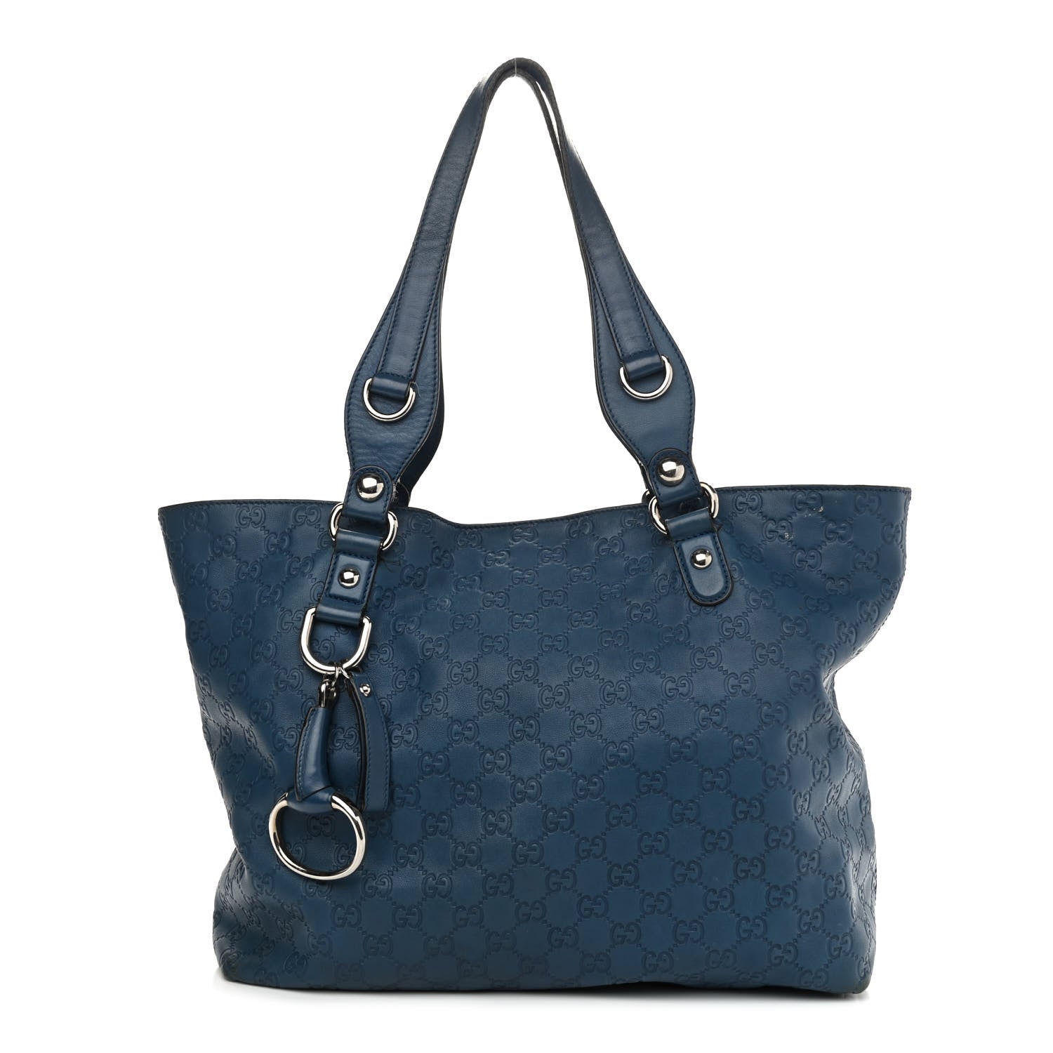 Gucci Guccissima Medium Icon Bit Tote Blue 1 of 23