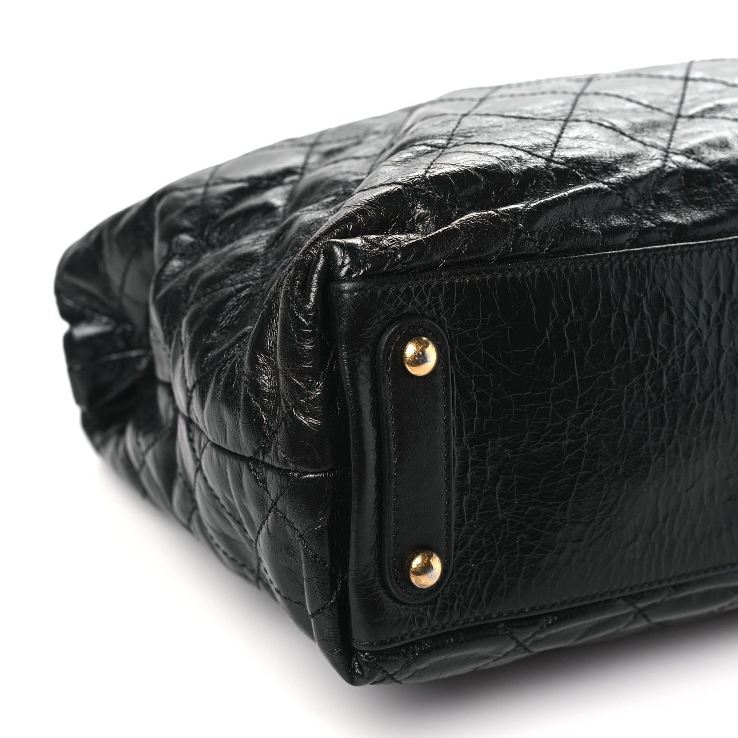 Chanel Glazed Calfskin Stingray Large Bindi CC Tote Black 9 of 11