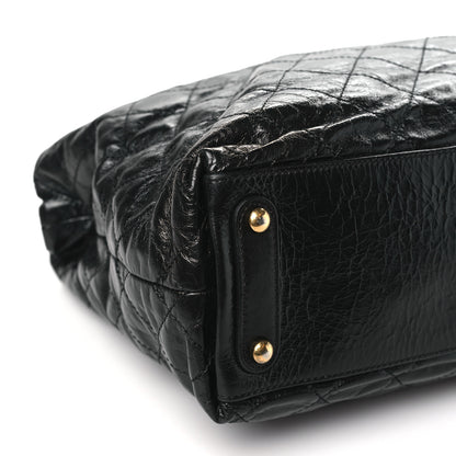 Chanel Glazed Calfskin Stingray Large Bindi CC Tote Black 9 of 11