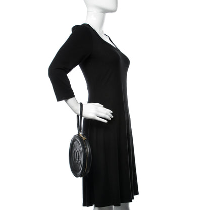 Chanel Lambskin Square Quilted Round Shoulder Bag Black 2 of 8