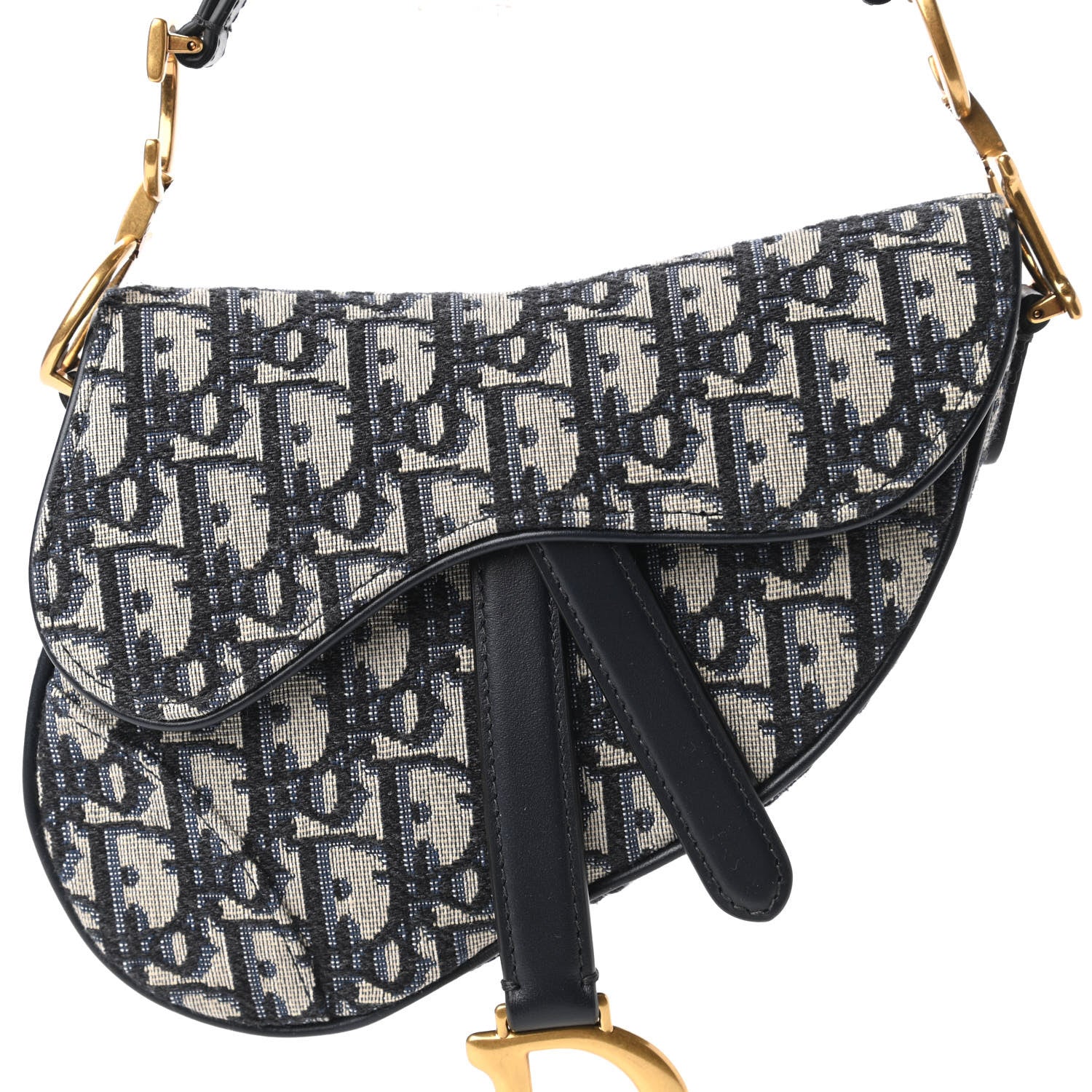 Christian Dior Oblique Mini Saddle Bag Blue 10 of 10