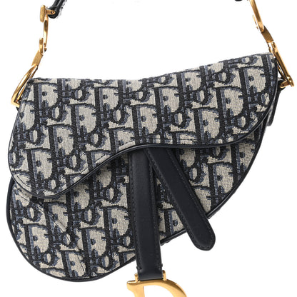 Christian Dior Oblique Mini Saddle Bag Blue 10 of 10