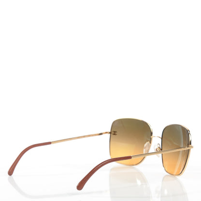 Chanel Lambskin CC Sunglasses 4190-T-Q Gold 2 of 6