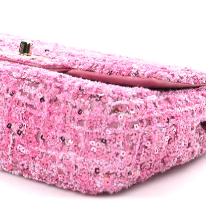 Chanel Sequin Small Single Flap Pink Dark Pink 10 of 11