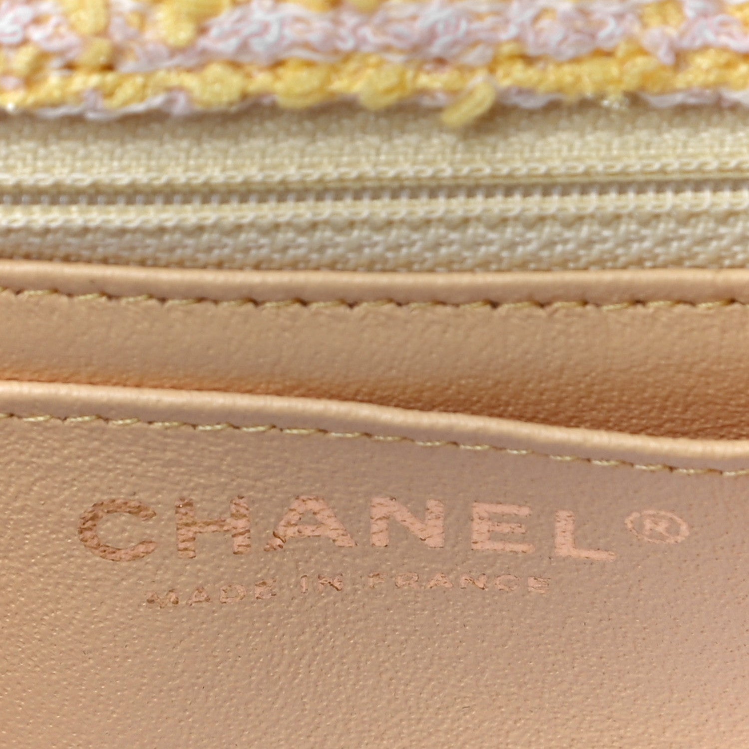 Chanel Tweed Quilted Mini Rectangular Flap Yellow Pink 6 of 11