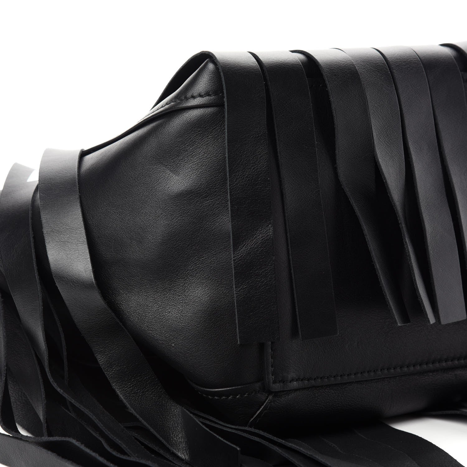 Balenciaga Calfskin XS Fringe Laundry Cabas Black 6 of 10
