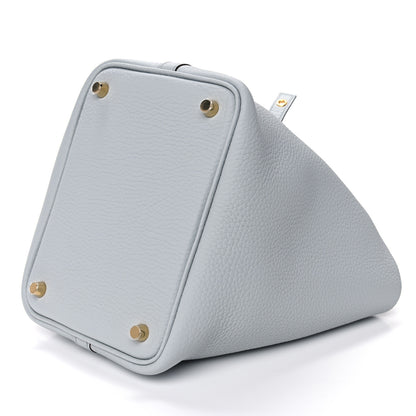 Hermes Taurillon Clemence Picotin Lock 18 PM Bleu Pale 9 of 10
