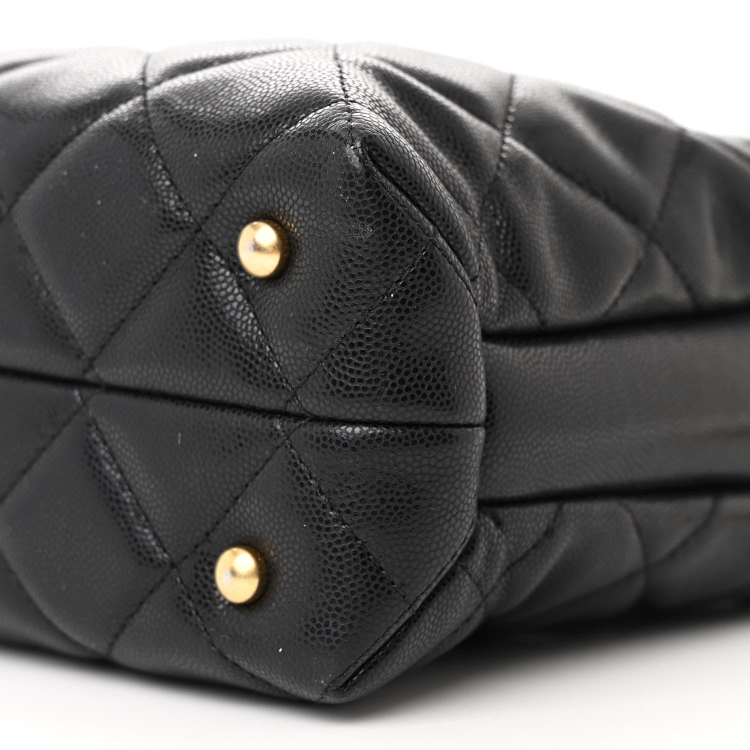 Chanel Shiny Caviar Quilted Chain Handle Shopping Tote Black 11 of 12