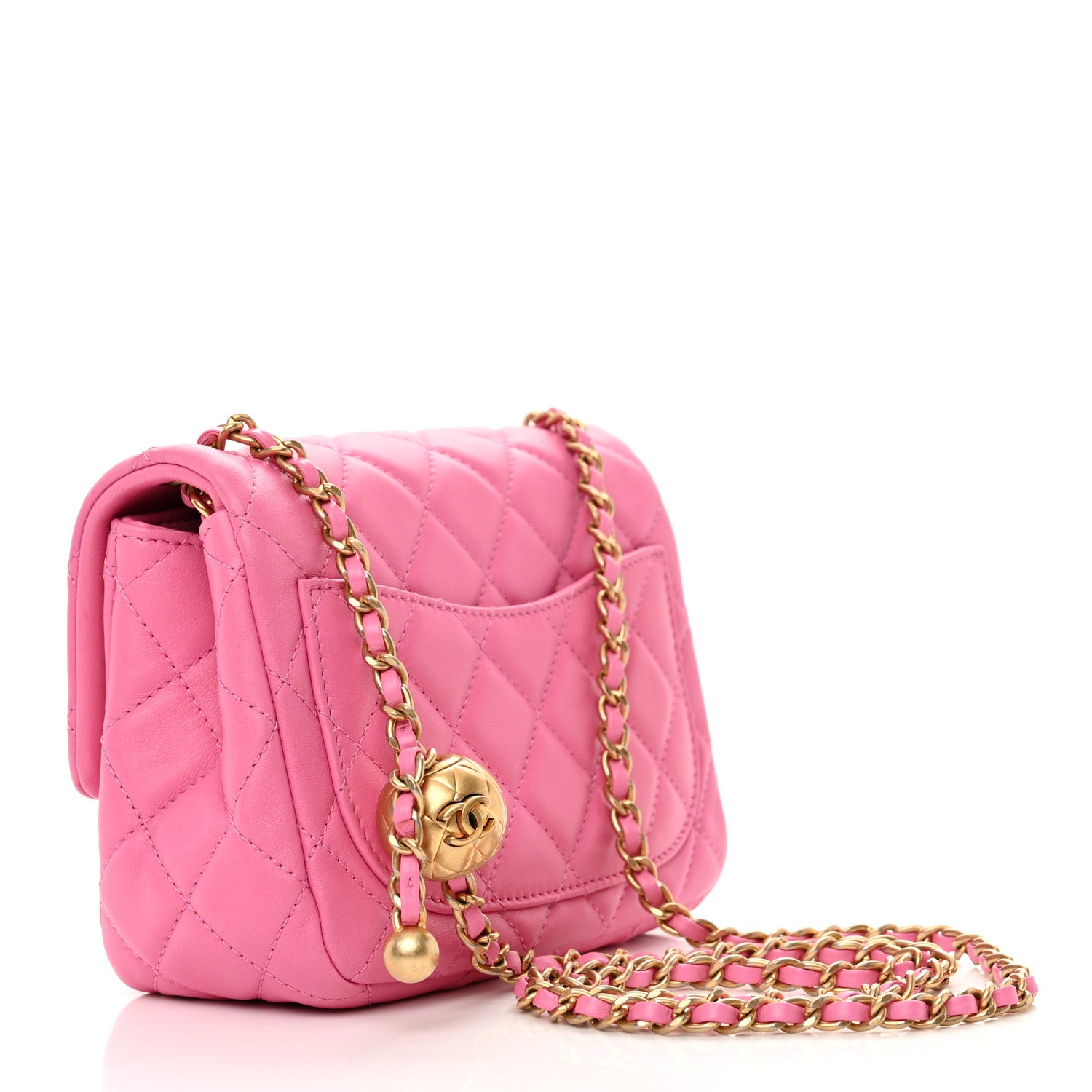 Chanel Lambskin Quilted Mini Pearl Crush Flap Pink 3 of 10