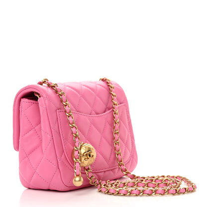 Chanel Lambskin Quilted Mini Pearl Crush Flap Pink 3 of 10