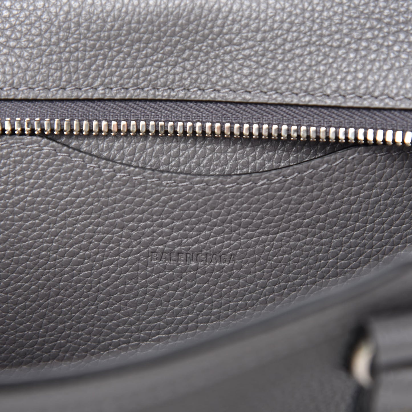 Grained Calfskin Neo Classic Silver Hardware Mini City Dark Grey