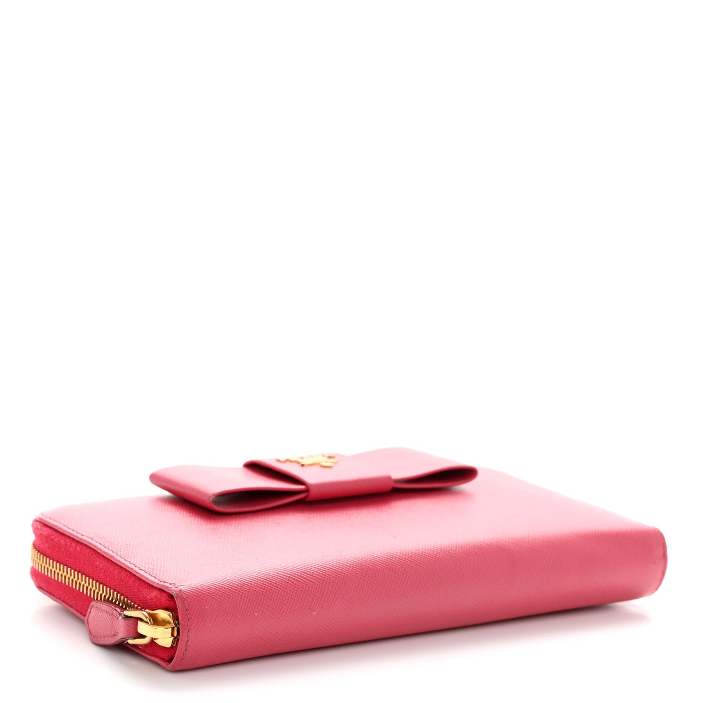 Saffiano Fiocco Bow Zip Around Wallet Peonia