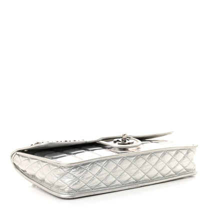 Chanel Vinyl Large Ice Cube Flap Silver 4 of 12