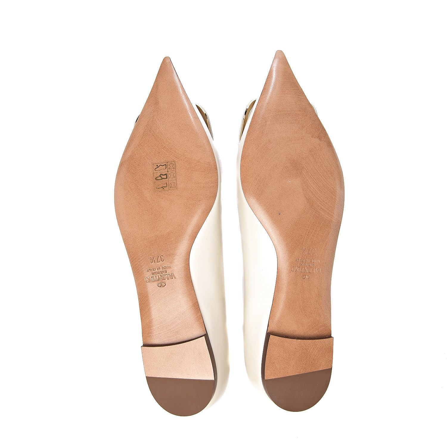 Valentino Garavani Nappa Vlogo Flats 37.5 Light Ivory 6 of 10
