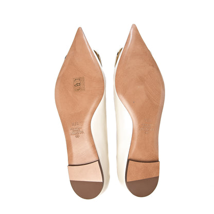 Valentino Garavani Nappa Vlogo Flats 37.5 Light Ivory 6 of 10