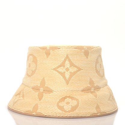 Louis Vuitton Woven Fabric Calfskin Monogram Beachview Bucket Hat Natural 3 of 8