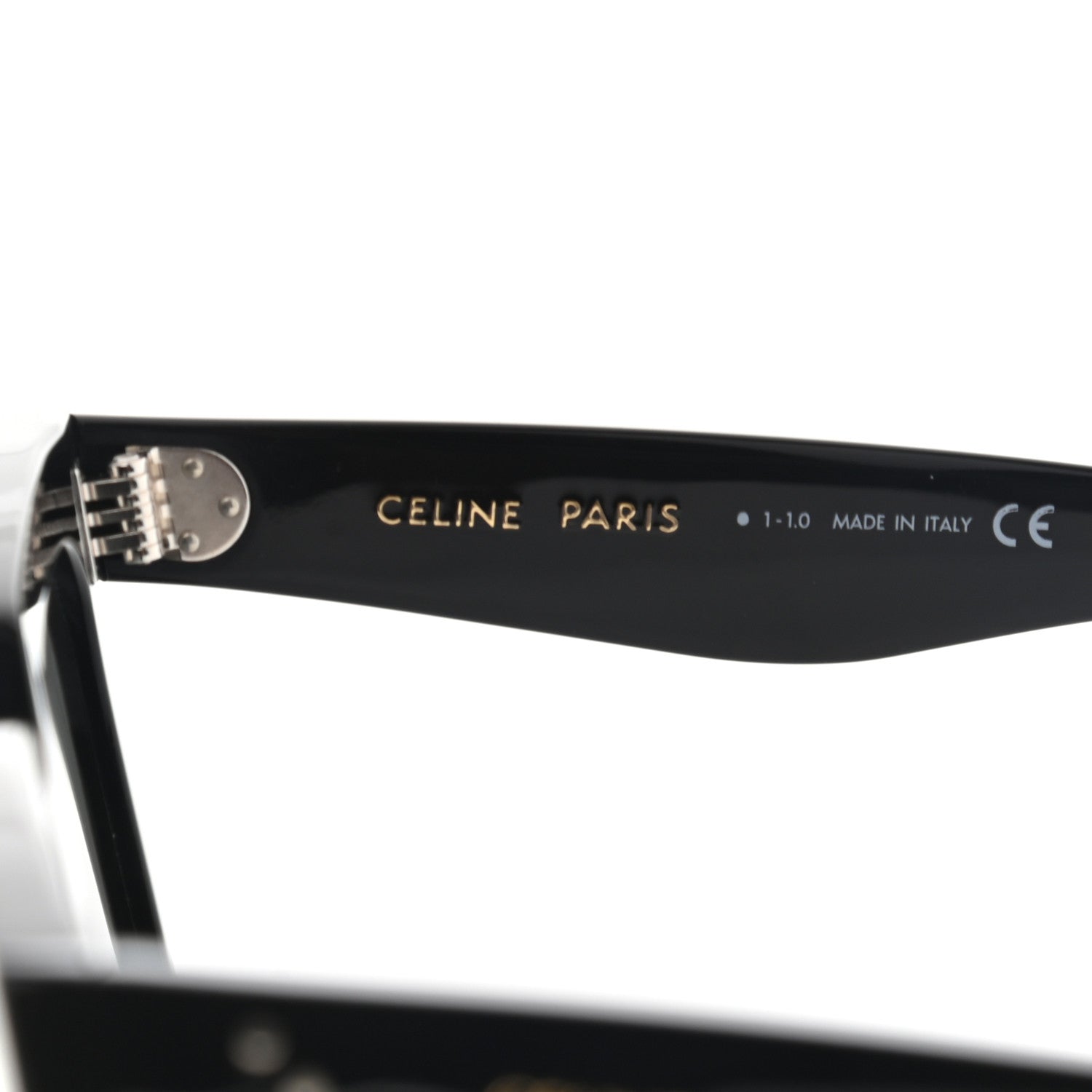 Celine Acetate Polarized Oversized Sunglasses CL4055IN Black 6 of 9