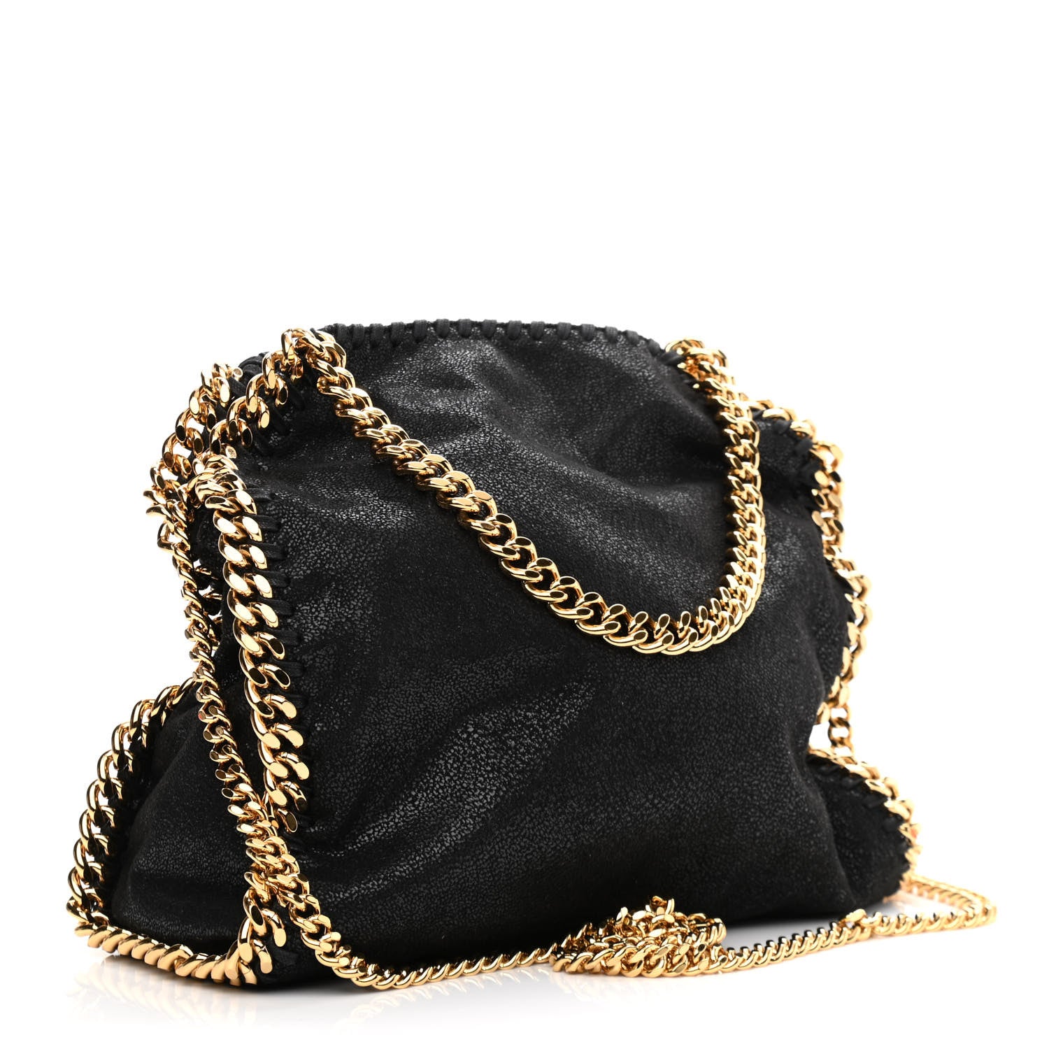 Stella McCartney Shaggy Deer Mini Falabella Fold Over Tote Black 3 of 10